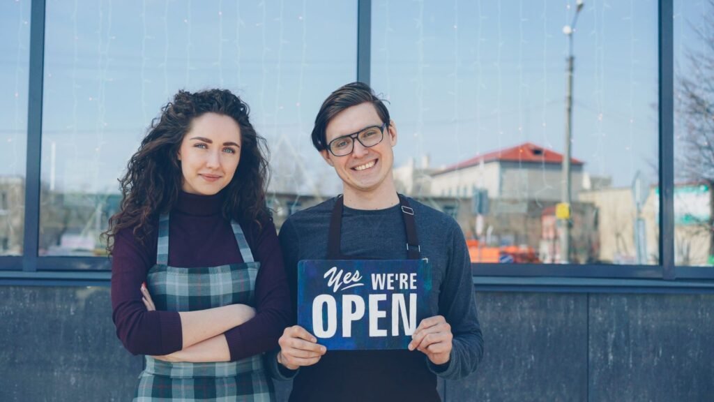 Small business owners open for the day