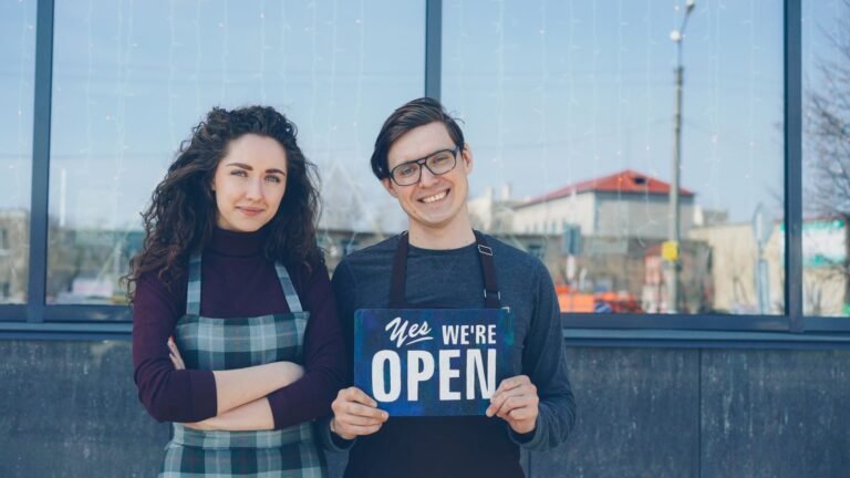 Small business owners open for the day