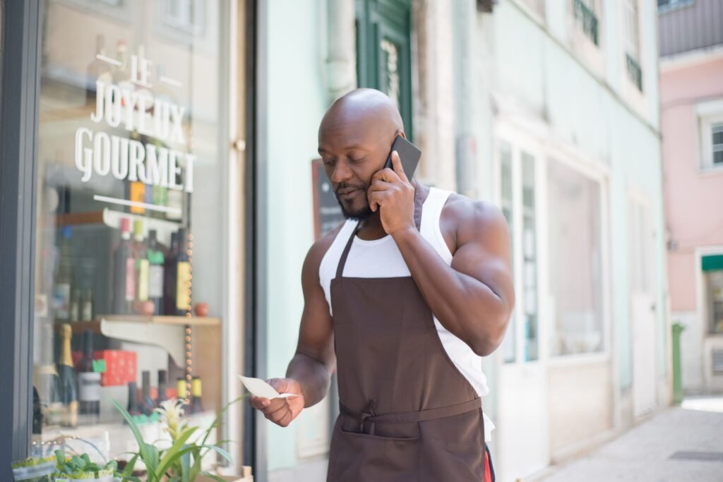 Small business owner planning a content calendar